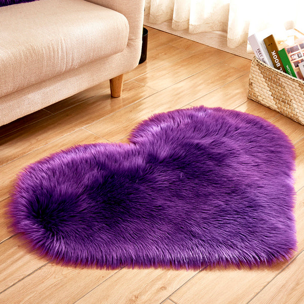 40X50cm Heart Shaped Artificial Fur Rug Carpet Mat Rugs & Carpets