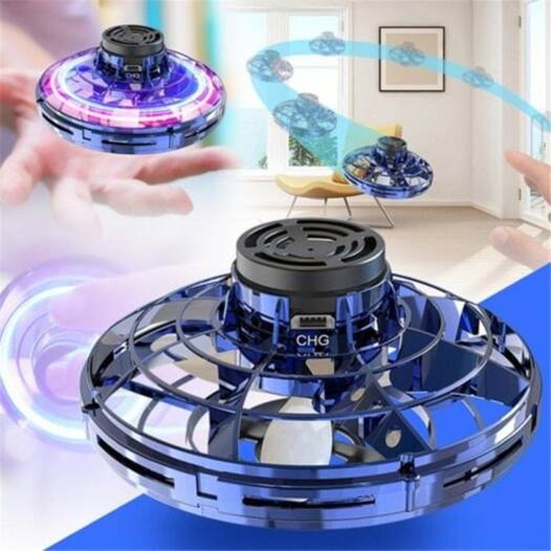 Flynova Gyro Aircraft Toy Handheld Mini Flying Rotator Drone Ufo Led Finger Rotary Kids Gift Wine Red Other Outdoor Toys