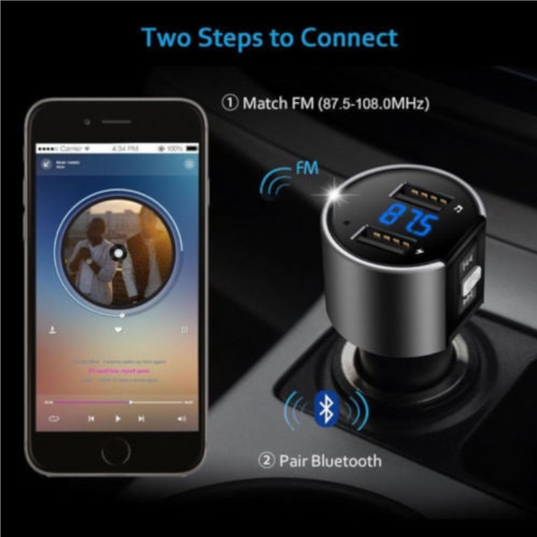 Fm Transmitter Wireless Bluetooth Car Kit Radio Mp3 Player Usb Charger Music Lcd
