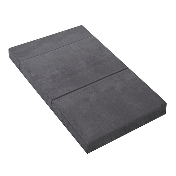 Giselle Double Size Folding Foam Mattress Velvet Dark Grey Mattresses
