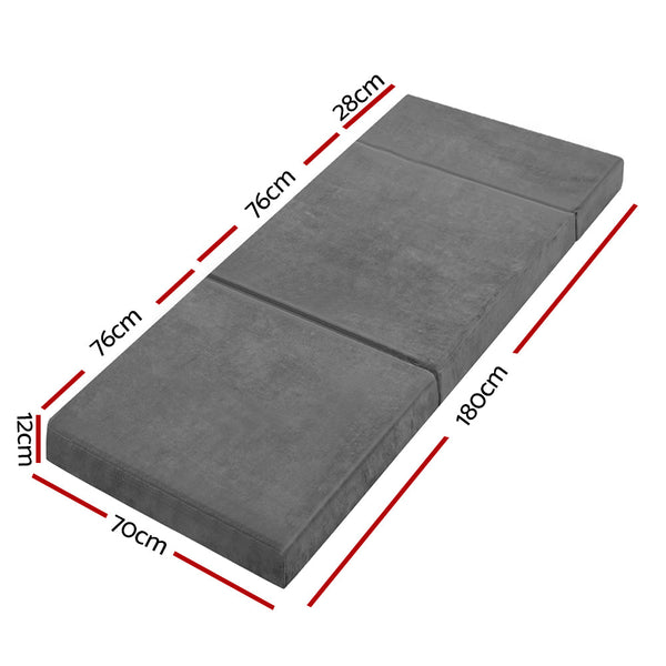 Giselle Folding Foam Mattress Grey Cot & Crib Mattresses