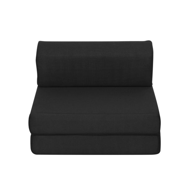 Giselle Folding Foam Mattress Single Sofa Air Mesh Fabric Black Mattresses