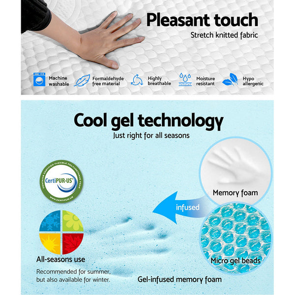 Giselle Queen Size Memory Foam Mattress Cool Gel Without Spring Mattresses