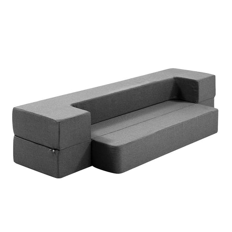 Giselle Bedding Portable Sofa Folding Mattress Lounger Chair Ottoman Grey
