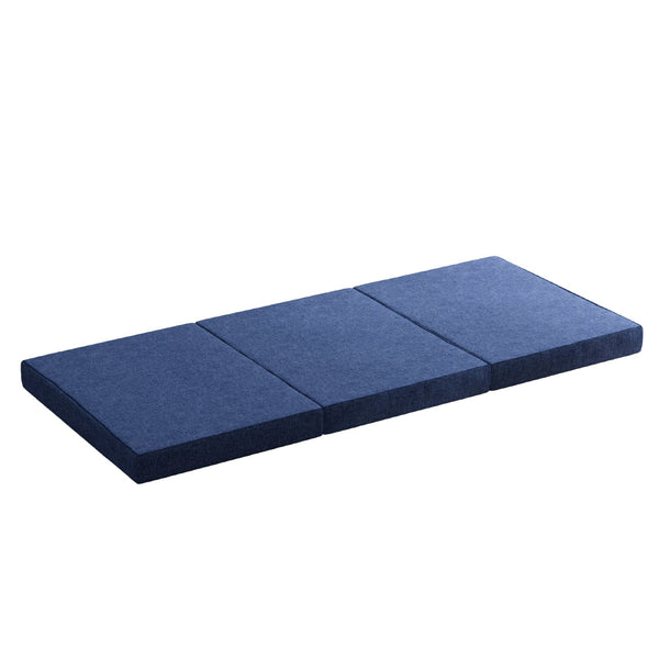Giselle Foldable Mattress Folding Foam Single Blue Single Bed Frames