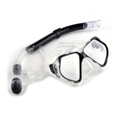Fog Goggles Glasses Snorkel Equipment Anti Diving Set Swimming Scuba Mask Silicone Black L / Xl