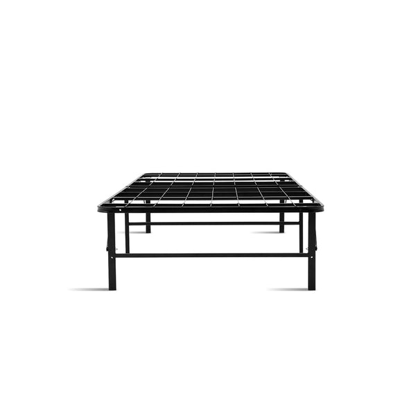Artiss Folding Bed Frame Single Metal Base Portable Black Single Bed Frames