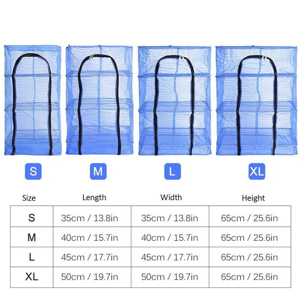 Foldable 4 Layers Fish Drying Rack Grow Tents Dry Racks & Shelves