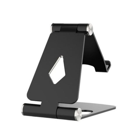 Foldable Aluminum Metal Stand Multi Angle Cell Phone Tablet Desktop Holder Black