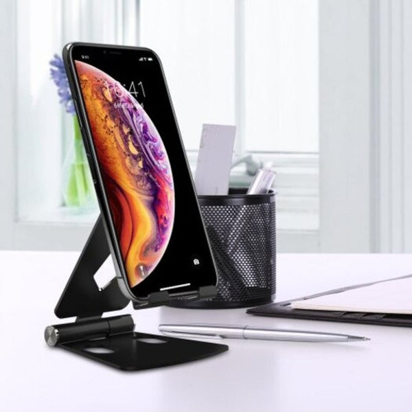 Foldable Aluminum Metal Stand Multi Angle Cell Phone Tablet Desktop Holder Black Mounts & Holders