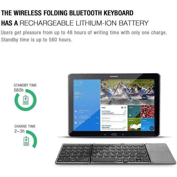 Tablet Keyboards Foldable Bluetooth Jelly Comb Rechargeable Bt Wireless Mini With Touchpad For Pc Samsung Or Other Mobile Phones Keyboards & Keypads