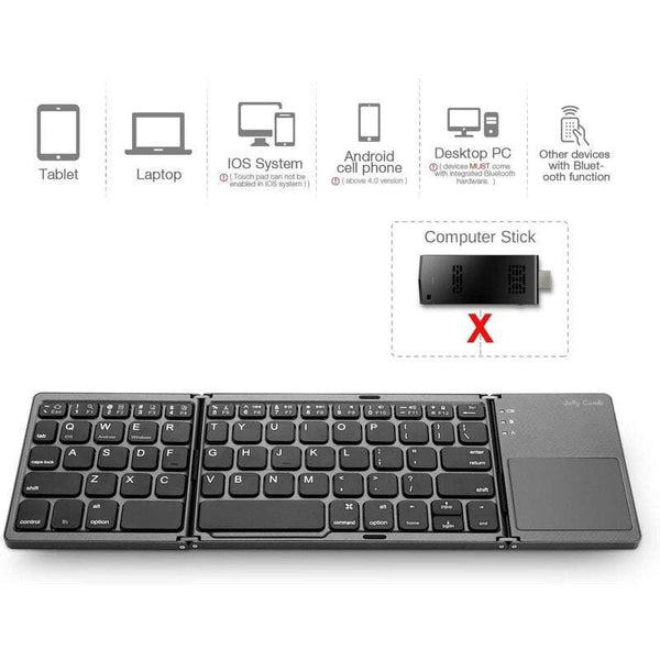 Tablet Keyboards Foldable Bluetooth Jelly Comb Rechargeable Bt Wireless Mini With Touchpad For Pc Samsung Or Other Mobile Phones Keyboards & Keypads