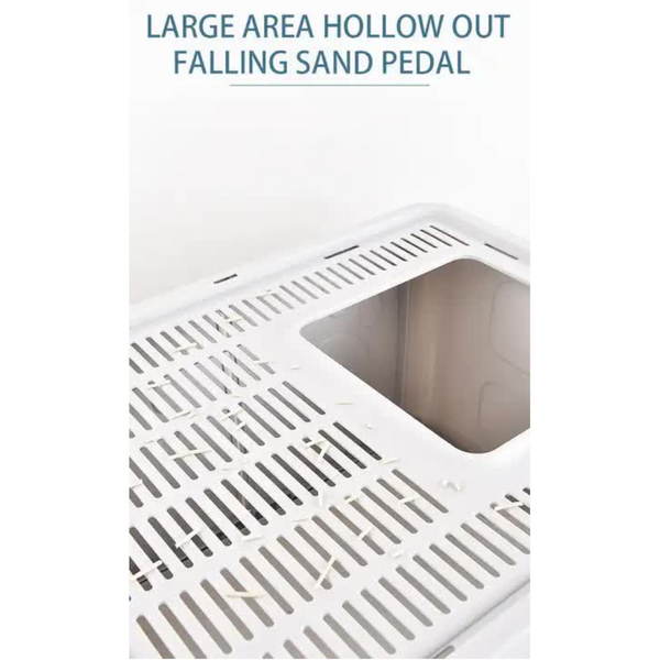 Foldable Cat Litter Box With Pull Out Tray Easy Cleaning And Anti Splash Design Blue 51*41*38Cm Litter Trays