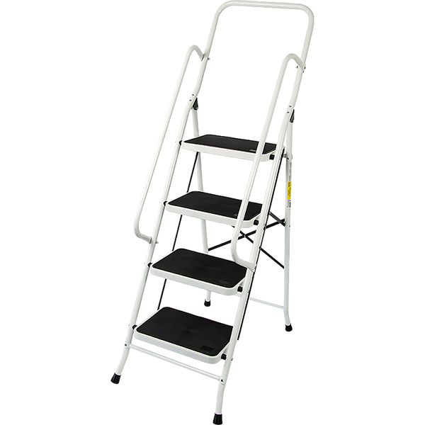 Randy & Travis Machinery Foldable Non Slip 4 Step Steel Ladder Ladders