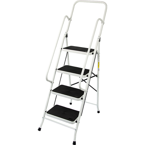 Randy & Travis Machinery Foldable Non Slip 4 Step Steel Ladder Ladders