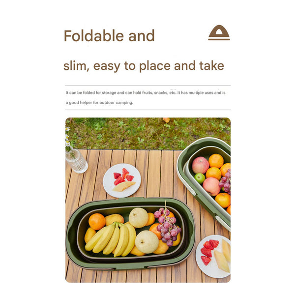 Foldable Picnic Basket With Tray 16.5L Capacity White Green Perfect For Camping And Outdoor Gatherings Picnic Baskets & Backpacks