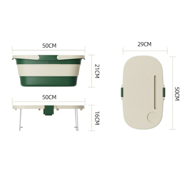 Foldable Picnic Basket With Tray 16.5L Capacity White Green Perfect For Camping And Outdoor Gatherings Picnic Baskets & Backpacks