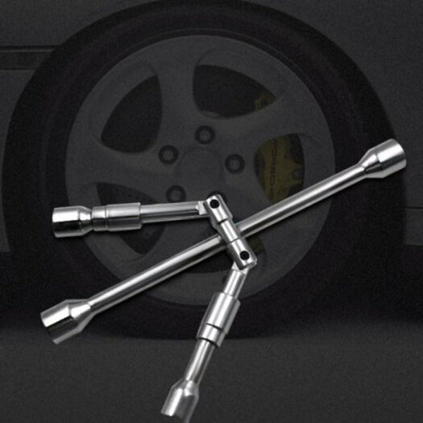 Car Repair Wheel Nut Socket Folding Cross Tire Remover Wrench Spanner Hand Tool