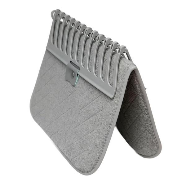 Folding Kitchen Placemats Draining Mats Storage Racks Suitable For Kitchens (Grey) Coasters