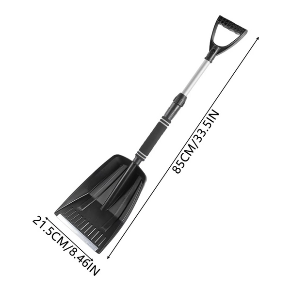 Folding Snow Shovel Large Capacity | Lightweight & Portable Wide Clearing Range With Ergonomic D Shaped Handle And Aluminum Blade For Outdoors Cars Ga
