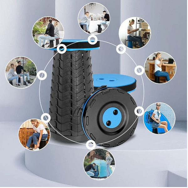 Folding Stool Seat Portable Retractable Telescopic Camping Fishing Travel Chairs Chairs & Seats