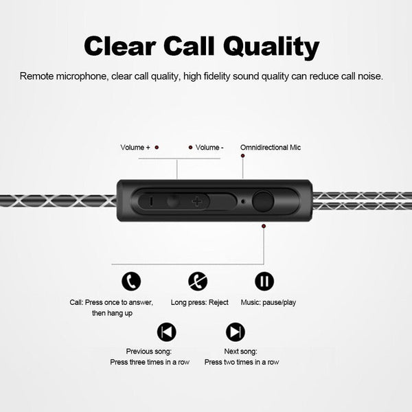 S760 Wired In Ear Waterproof Earphone Black Wired Earphones