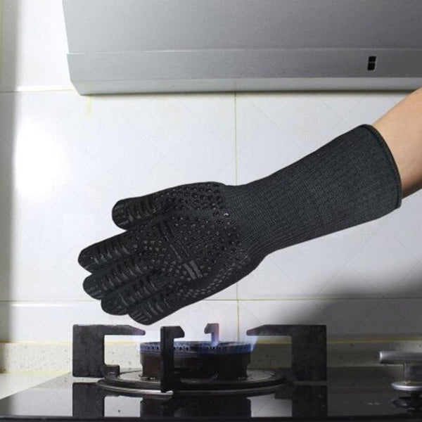 Food Grade Heat Resistant Silicone Kitchen Barbecue Oven Mitt Baking Glove Black Oven Mitts & Potholders