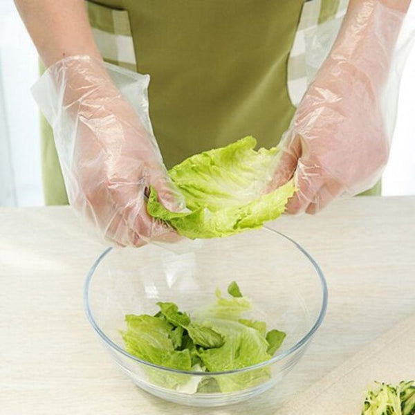 Food Grade Strong Flexibility 100Pcs / Pack Transparent Disposable Gloves