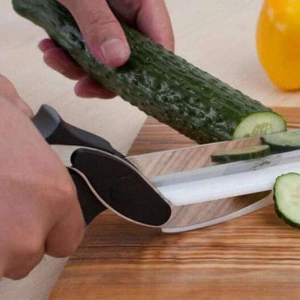 Food Vegetable Chopper Smart Cutter Clever Scissor Multifunction Kitchen Knife With Black
