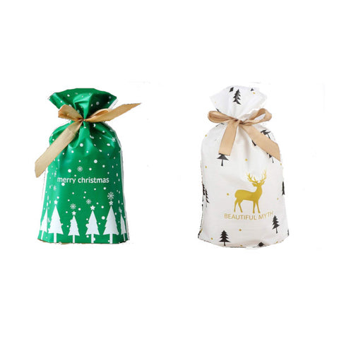 Food Containers 50Pcs / Set Christmas Package Bags Drawstring Gift Candy Xmas Gift Bags
