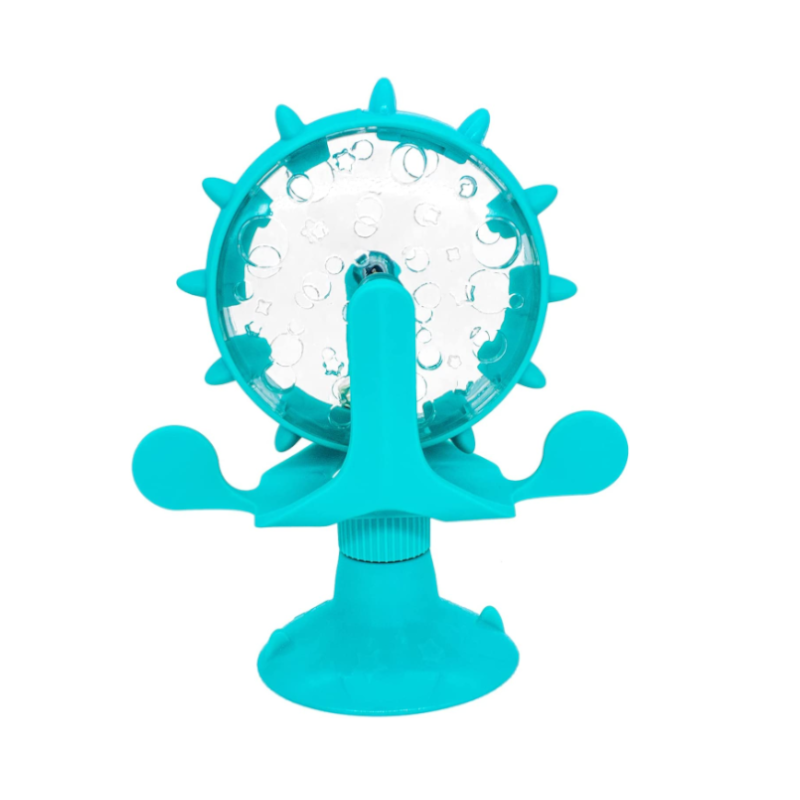 Pet Cat Interactive Feeding Spinning Wheel Leaking Food Dispense Windmill Toy Dog Toys