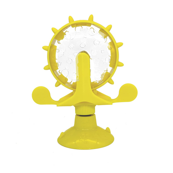 Pet Cat Interactive Feeding Spinning Wheel Leaking Food Dispense Windmill Toy Dog Toys