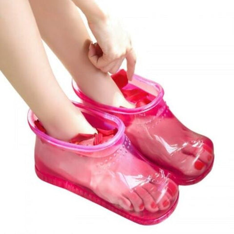 Foot Bath Massage Boots Soak Theorapy Massager Healthy Care Hot Compress Home Relaxation Slipper Pink