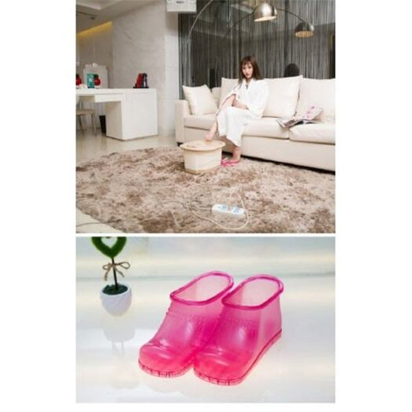 Foot Bath Massage Boots Soak Theorapy Massager Healthy Care Hot Compress Relaxation Slipper Pink Massagers