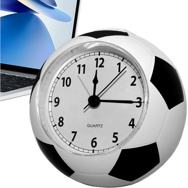 Football Alarm Clock Silent Non Ticking Desk | Kids Bedside Cute Design Easy To Read Analog Display Perfect For Kids' Bedrooms Great Birthday Gift Boy