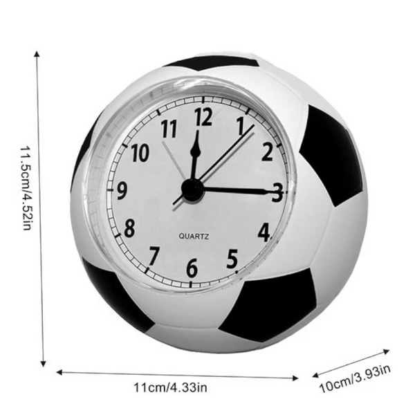 Football Alarm Clock Silent Non Ticking Desk | Kids Bedside Cute Design Easy To Read Analog Display Perfect For Kids' Bedrooms Great Birthday Gift Boy