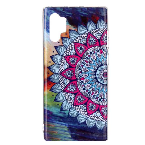 For Galaxy Note10 Noctilucent Imd Half Flower Pattern Soft Tpu Back Case Protector Cover Cases Covers & Skins