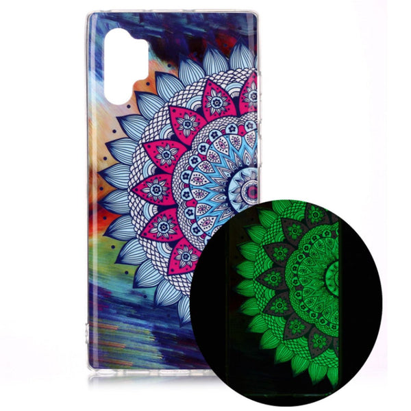 For Galaxy Note10 Noctilucent Imd Half Flower Pattern Soft Tpu Back Case Protector Cover Cases Covers & Skins
