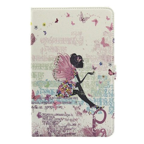 For Galaxy P580 Butterfly Fairy Pattern Diamond Encrusted Horizontal Flip Leather Case With Holder