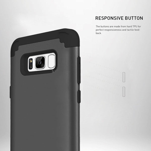 For Galaxy S8 / G9550 Dropproof 3 In 1 No Gap The Middle Silicone Sleeve Mobile Phoneblack