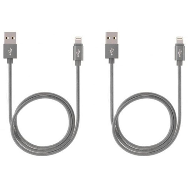 For Iphone Charger2x 3.3Ft Premiumto Usb Cable 8 Pin Nylon Braided Charging Gray