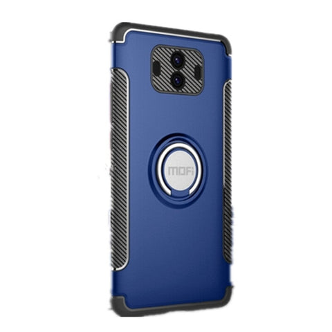 For Mysterious Series Huawei Mate 10 Shockproof Protective Back Cover Case With Magnetic Ring Holder Blue