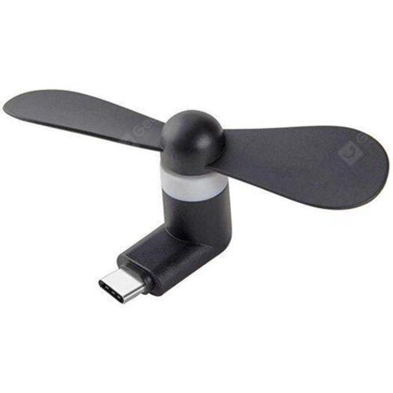 Portable Fans Mini Fan Type C For Power Bank Laptop Pc Ac Charger Portable Hand Black