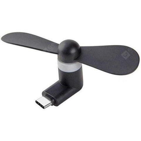 Portable Fans Mini Fan Type C For Power Bank Laptop Pc Ac Charger Portable Hand Black