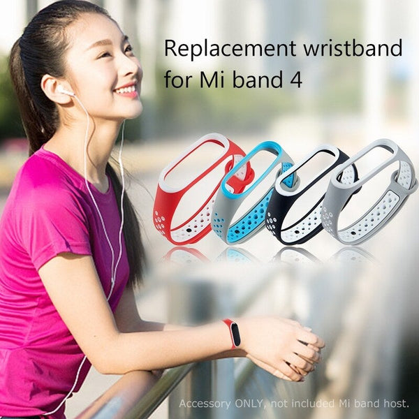 For Xiaomi Mi Band 4 Strap Bracelet Sports Wrist Colorful Wristband Replacement Smart Accessories Black U0026green