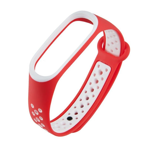 For Xiaomi Mi Band 4 Strap Bracelet Sports Wrist Colorful Wristband Replacement Smart Accessories Red And White