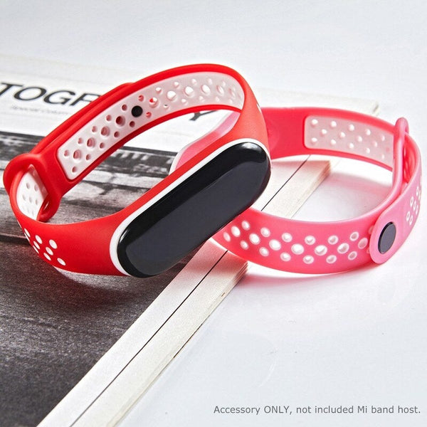 For Xiaomi Mi Band 4 Strap Bracelet Sports Wrist Colorful Wristband Replacement Smart Accessories Red And White