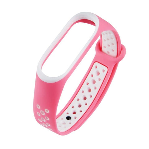 For Xiaomi Mi Band 4 Strap Bracelet Sports Wrist Colorful Wristband Replacement Smart Accessories White U0026pink