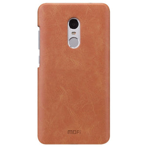 For Xiaomi Redmi Note 4 Crazy Horse Texture Leather Surface Pc Protective Case Back Coverbrown