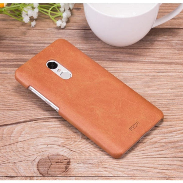 For Xiaomi Redmi Note 4 Crazy Horse Texture Leather Surface Pc Protective Case Back Coverbrown